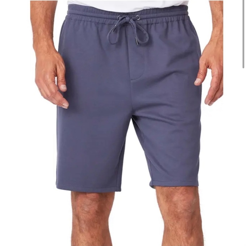 PAIGE Men’s Bohdi Drawstring Linen Blend Pique Shorts Dusty Blue Size Small NWT